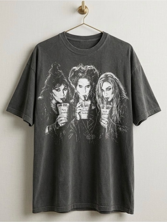 Comfort Colors Tops - Hocus Pocus Sanderson Sisters Ice Coffee Halloween Characters Comfort Colors Tee
